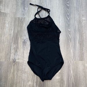Black Xiaoxiao halter leotard